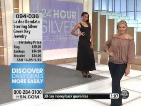 La Dea Bendata Greek Key Sterling Silver Hoop Earrings Made in Italy by Karizia Video.flv