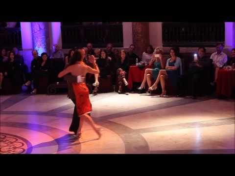  Marco Palladino  and  Lara Carminati  are  dancing  to  "  Loca  "  by  Juan D'Arienzo  at  Naples International Tango Festival  in  2016