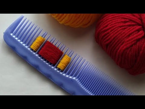 Amazing Woolen Flower ideas with Hair Comb | Hand Embroidery Amazing Trick | Easy Sewing hack