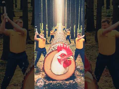 Rescue Chicken From Giant Tree Log! #humanity #chicken #animals #pets #birds