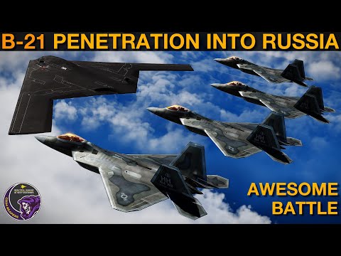 How Far Could A B-21 & F-22 Stealth Package Penetrate Into Russia? (WarGames 111) | DCS