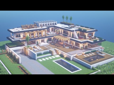 Minecraft: Modern Mega Mansion Tutorial Pt. 1 | Architecture Build (#11)