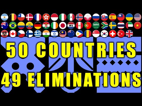 50 Countries Elimination Marble Race with 49 legs / Marble Race King