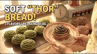 Download lagu A Relaxing Bread Baking Vlog 🥖 3 Flavors of Soft 'Thor' European Bread mp3