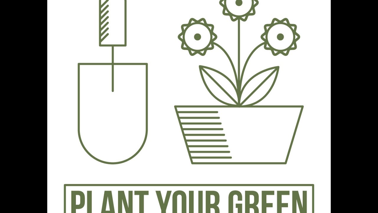 Plant your green - quicikdraw of creating linear icon style image