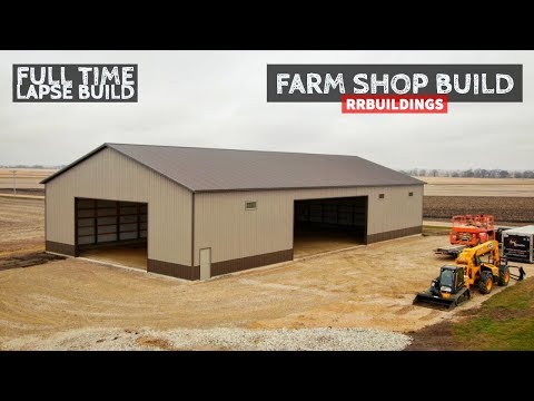 LARGE Farm Shop Full Time-Lapse Construction: BONUS TRUSS FLY THRU