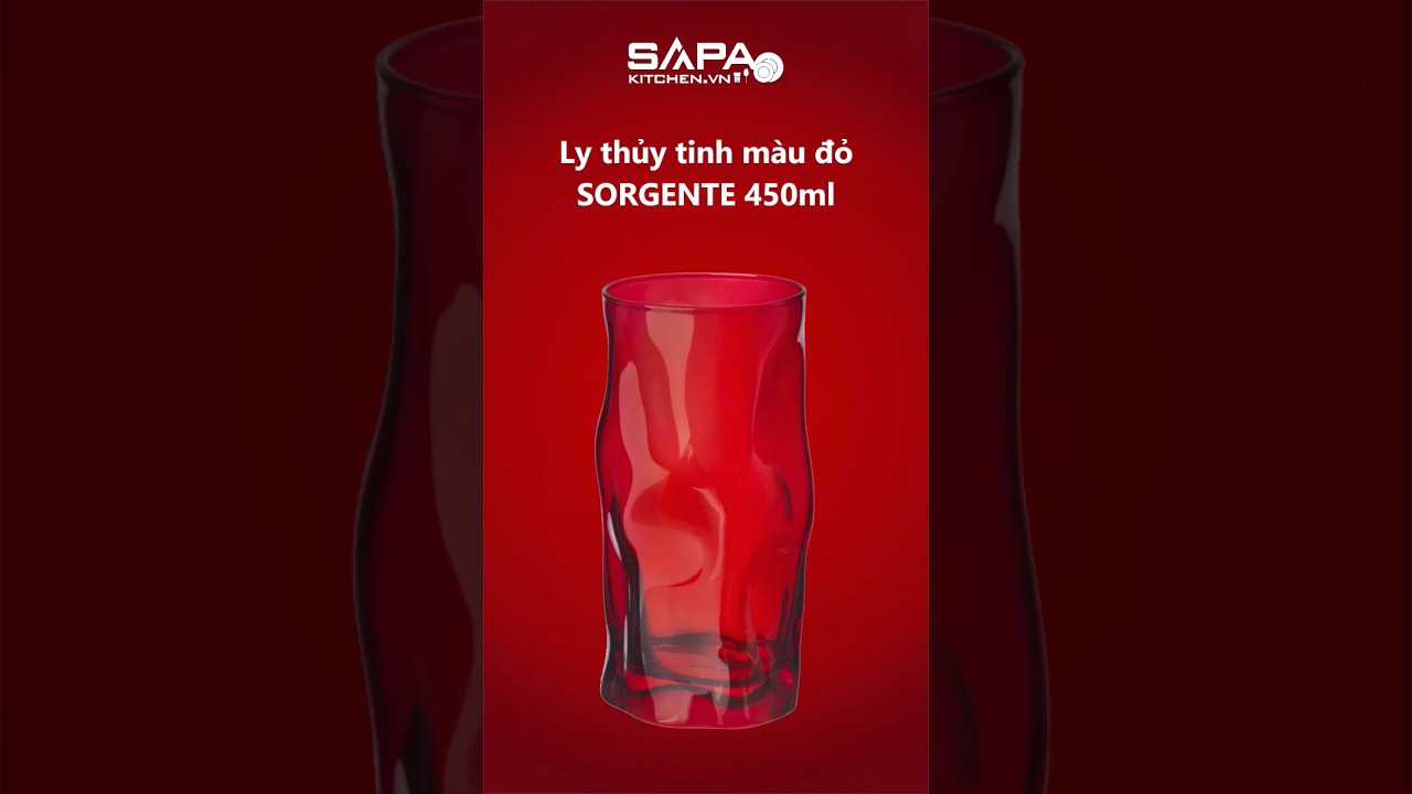Ly thủy tinh Sorgente 45cl màu đỏ