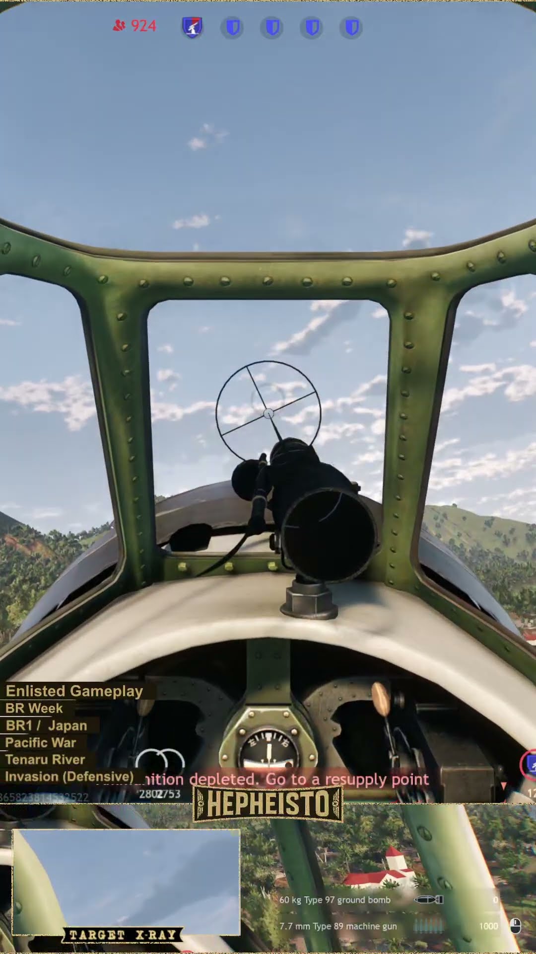 Pilot eliminates Tank M24 and Infantry with 60kg bomb