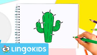 How to draw a CACTUS 🌵🎨 | Drawing for kids | CRAFTS by Lingokids
