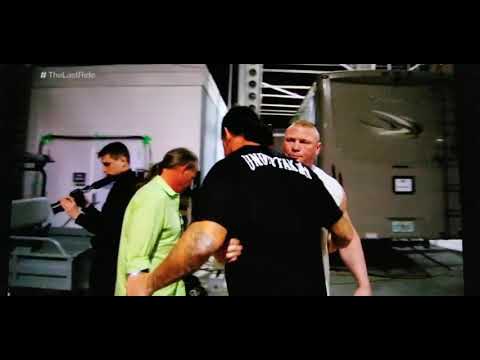 Undertaker hugs brock lesnar backstage