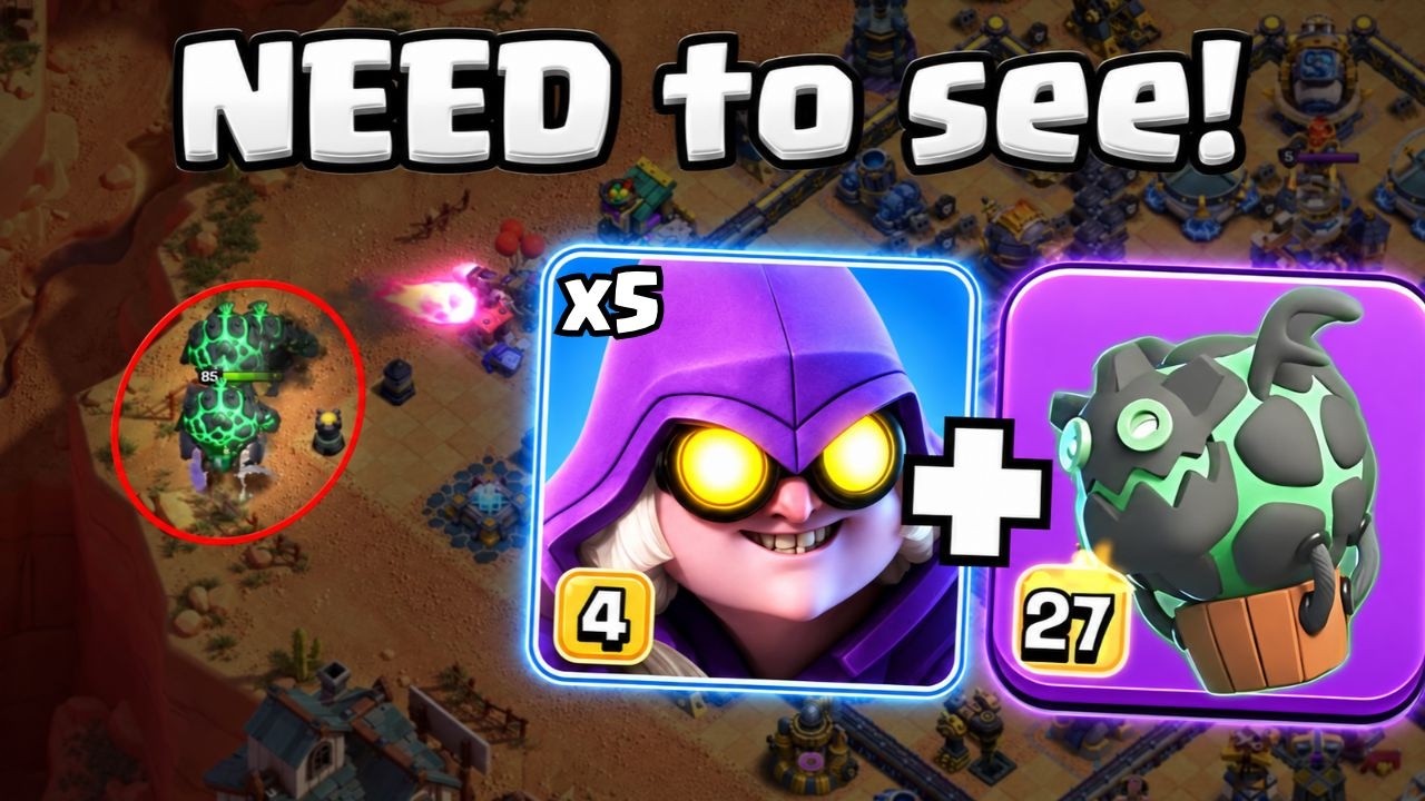 INSANE new attack!   Mass Ruin Witch, Queen Charge, Fireball and Lavaloon Puppet!