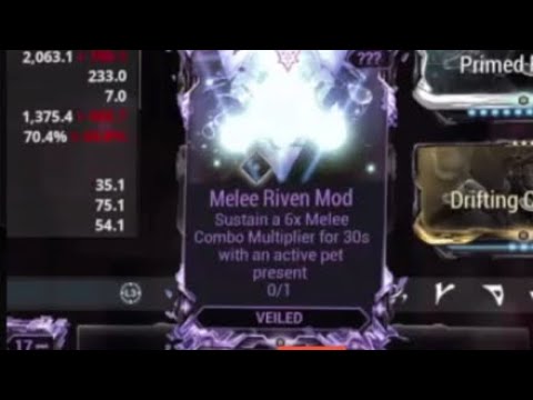 Wf Riven Sustain 6x Melee Combo for 30seconds with active pet `Easy Method´ 2020