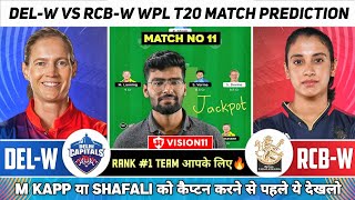 DEL-W vs RCB-W Dream11, DELW vs RCBW Dream11 Team, Delhi Capitals vs Royal Challengers Bangalore WPL