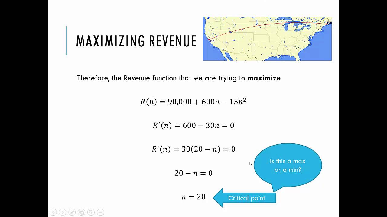 MATH1325 Optimization (Maximizing Revenue)