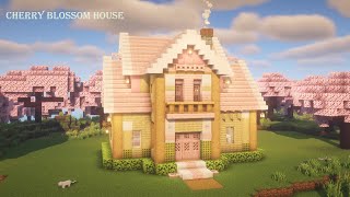 [マイクラ建築]おしゃれなお家の作り方 桜の木材を使ったかわいい拠点[Minecraft][tutorial]How to build a cherry blossom house