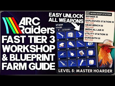 Arc Raiders - How to Get FULL Level 3 Workshop FAST & Best Easy Blueprint Farm - Unlock Guns Guide!