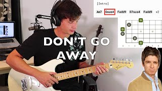 Don't Go Away (Oasis) Acoustic Guitar Animated Tutorial (+lyrics)