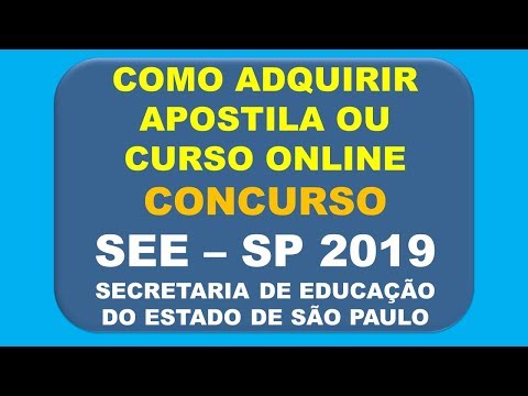 Baixar Apostila ou Curso Online Concurso SEE SP 2019 - Secretaria de Educação do Estado de São Paulo