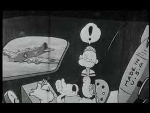 Hilarious Vichy Propaganda: Mickey bombing France.