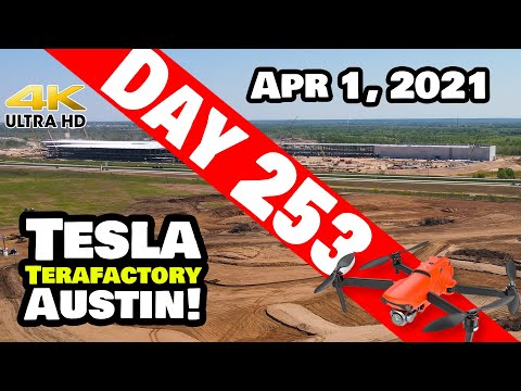 Tesla Gigafactory Austin 4K  Day 253 - 4/1/21 -Terafactory - GIGA TEXAS WESTWARD EXPANSION, NO JOKE!