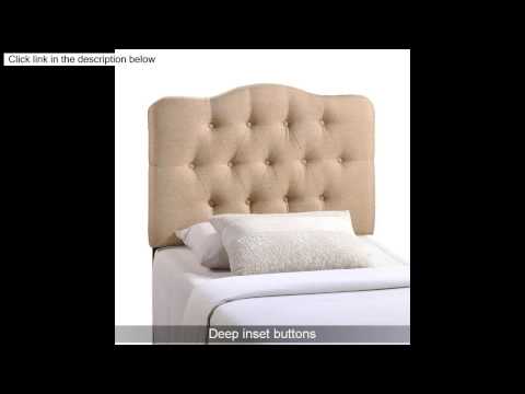 LexMod Annabel Twin Fabric Headboard, Beige