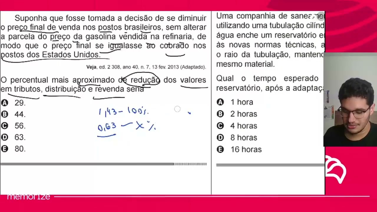 Resolução em Vídeo — Questão 160 ENEM 2014 PPL