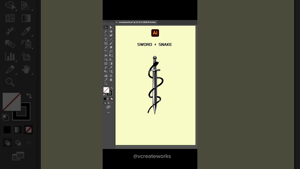 Draw intertwined snake easily with custom art brush in Adobe Illustrator #tutorial #adobeillustrator