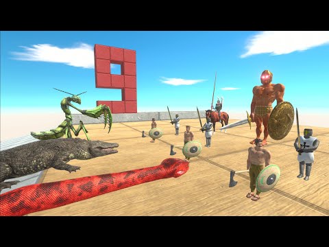 Reptiles or Giant Invertebrates - Who Can Defeat Ancient Humans - Animal Revolt Battle Simulator