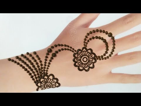 Stylish Beautiful Back Hand Mehndi Design Easy Simple Henna