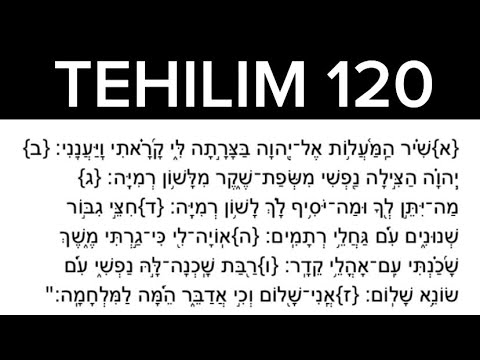 [Tehilim קכ] Salmo 120 en hebreo con fonética.