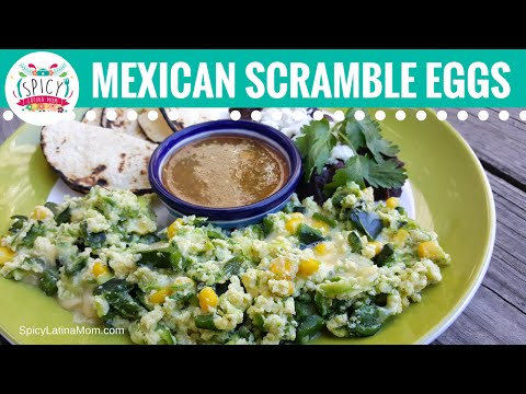 Scramble Eggs with Poblano and Corn 🌶 Mexican BREAKFAST | Mexican Food - Spicy Latina Mom