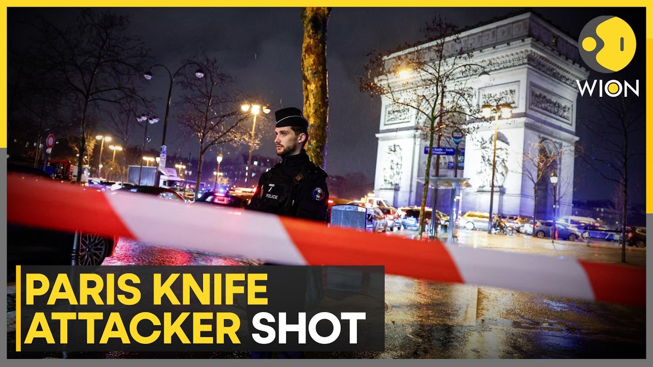 Paris Knife Attack: Police Fatally Shoot Man at Arc de Triomphe After Officer Targeted | WION News