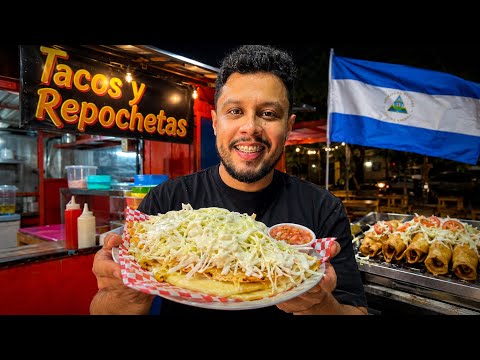 Probando COMIDA CALLEJERA en León 🇳🇮| ¿Valen la pena estos TACOS Y REPOCHETAS NICARAGÜENSES? 🤔