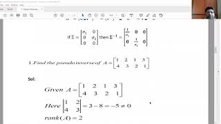 7  Moore Penrose pseudo inverse of a matrix