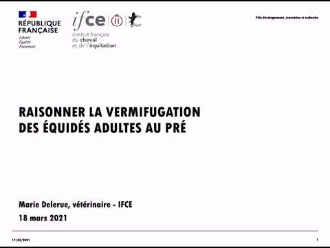 , title : 'Raisonner la vermifugation des équidés adultes au pré - Marie Delerue'