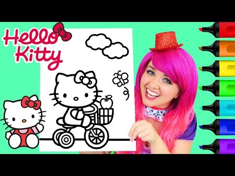 Coloring Hello Kitty Sanrio Coloring Book Page Prismacolor Colored Paint Markers | KiMMi THE CLOWN Video