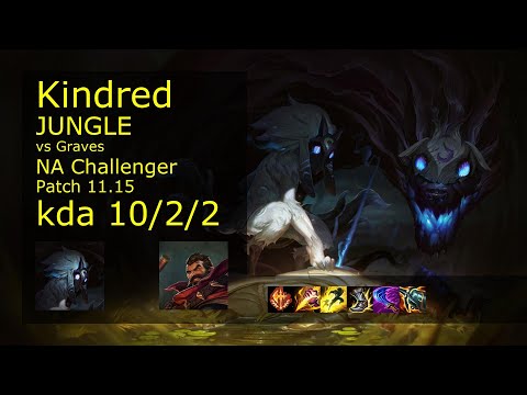 Kindred Jungle vs Graves - NA Challenger 10/2/2 Patch 11.15 Gameplay