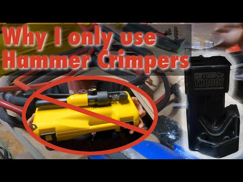 Best way to crimp battery wires.  Easy and cheap way to crimp large wires.