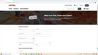 Papa John's Online Account - Sign Up Tutorial