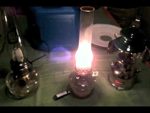 Aladdin 23, Brenner Matador Kerosene-oil lamps, Coleman 202 compare. Vintage camping, survival