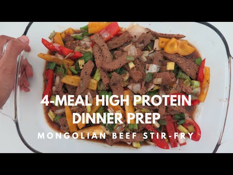4-Meal High Protein Dinner Meal Prep: Mongolian Beef...