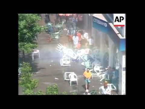 BELGIUM: FOOTBALL FANS RIOTING