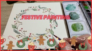 Experience the Magic of LIVE Christmas Wreath Painting!