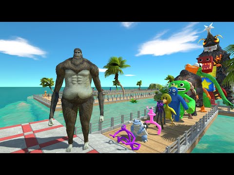 Titan Beast vs Rainbow Friends OASIS DEATH RUN - Animal Revolt Battle Simulator