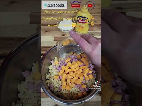How to make a quick five ingredient ham and cheese macaroni salad 😋