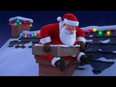 When Santa Got Stuck Up The Chimney | Fun Childrens Christmas Song | Fun Kidz Videoz