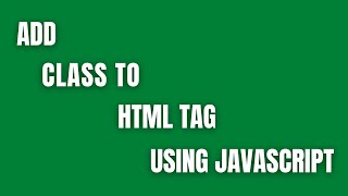Add Class to HTML Tag On Click using JavaScript - HowToCodeSchool.com