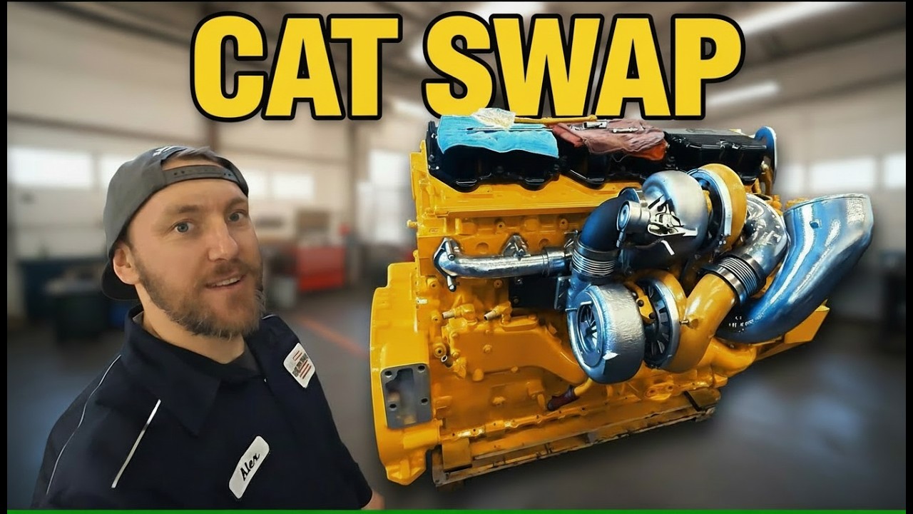 Full CAT Engine Install in a Peterbilt | Wiring, Mounts & First Start