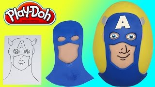 Play Doh Surprise Egg How To for Giant Captain America!