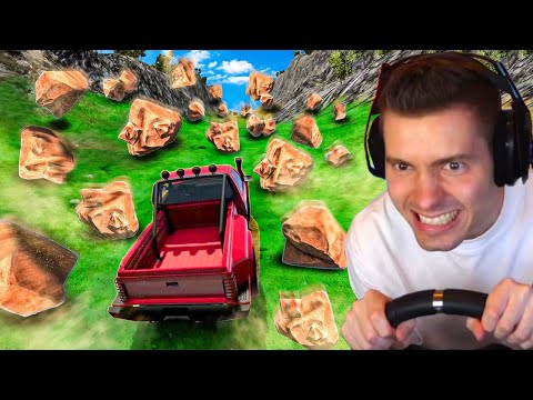 DESCENDO SEM FREIO de uma AVALANCHE no BeamNG Drive!